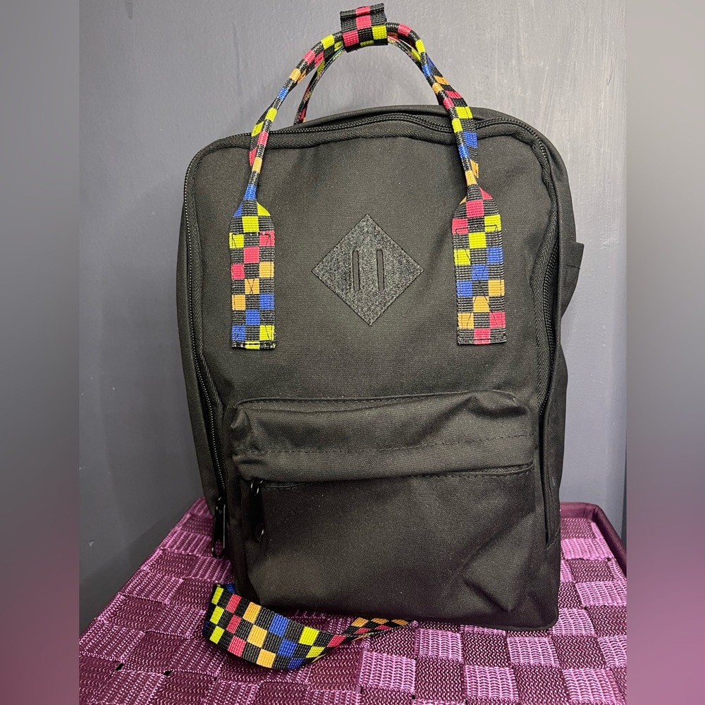 Black Multi Color Mini Backpack - Picture 2 of 8